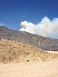 View from main road to Crown King of Gladiator Fire
